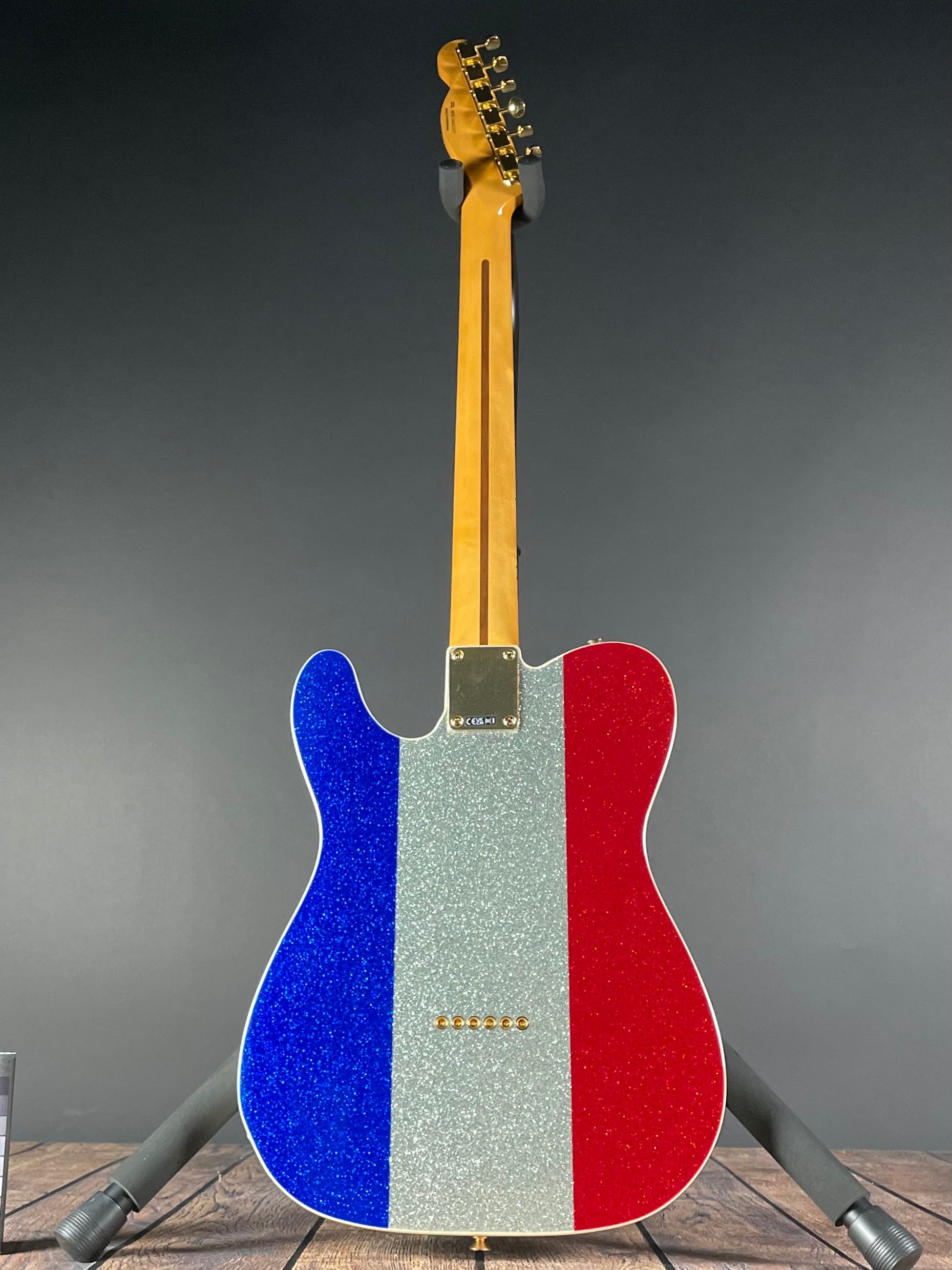 Fender Buck Owens Telecaster, Maple- Red, Silver and Blue Sparkle (7lbs 12oz)