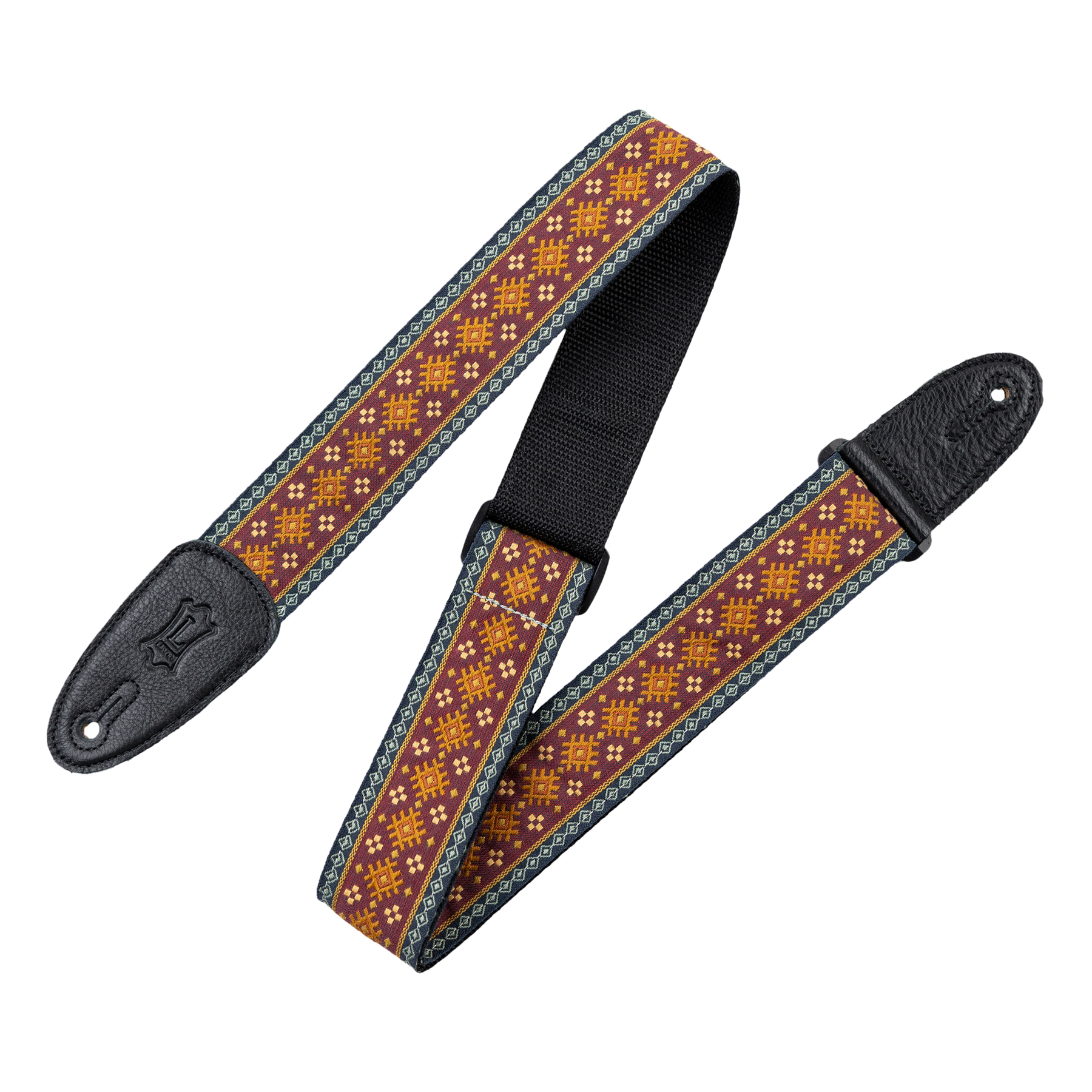 Levy's Original Hootenanny Series Guitar Strap - Jacquard Red