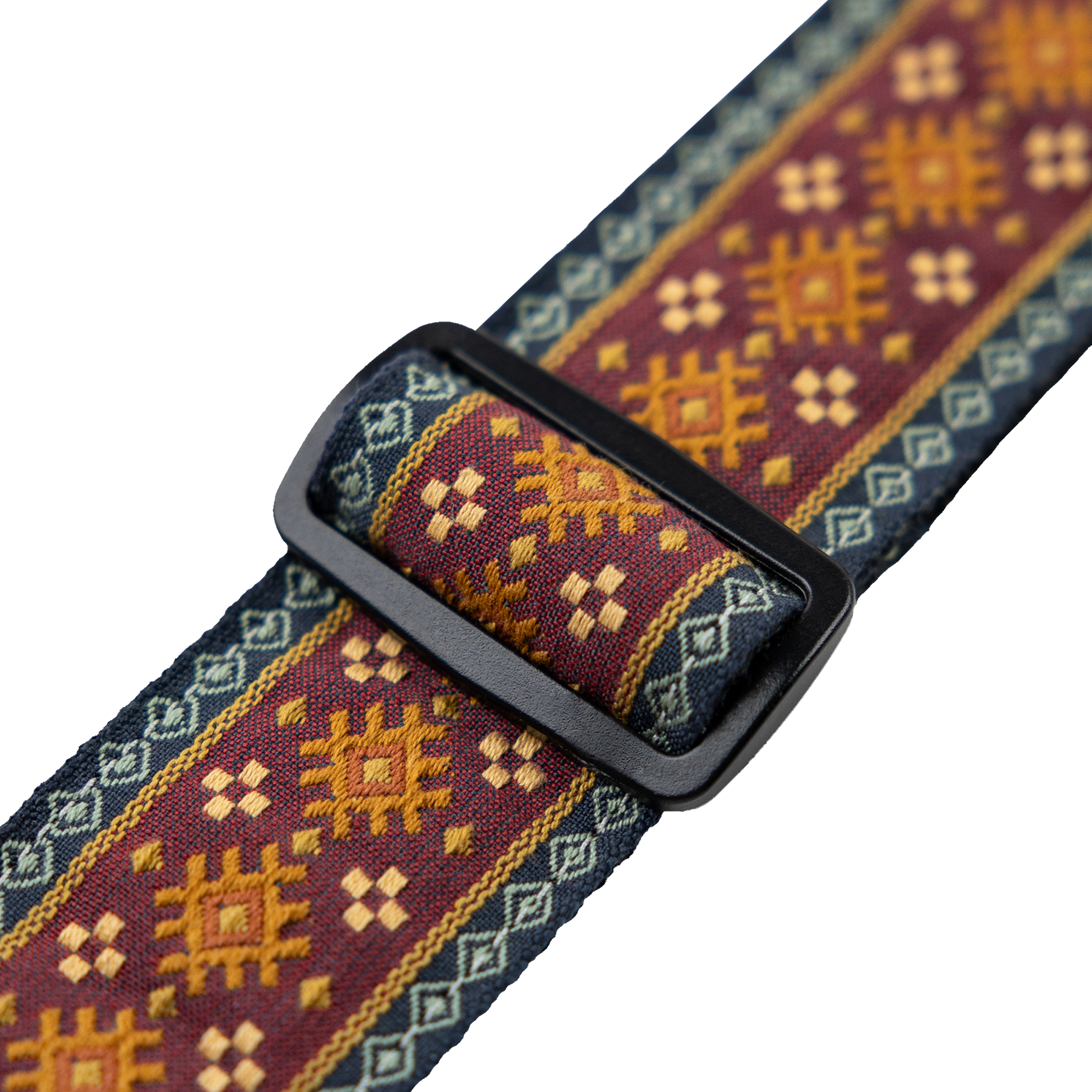 Levy's Original Hootenanny Series Guitar Strap, Pick Holder  - Jacquard Red