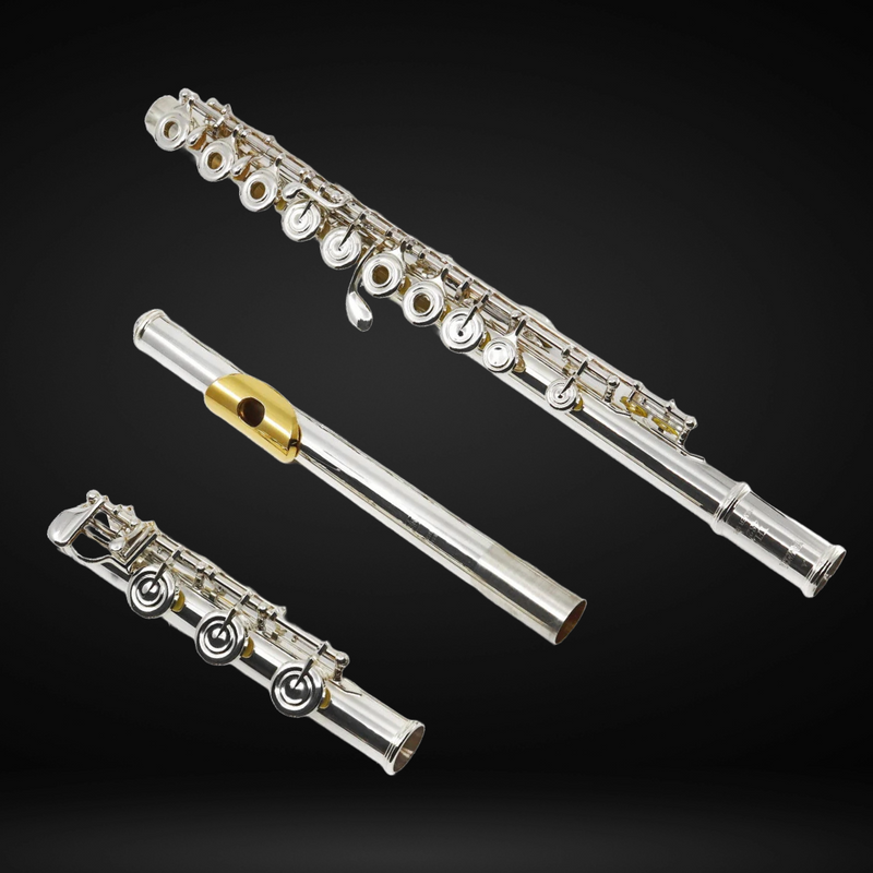 Yamaha YFL-482HGL Intermediate Flute B-Footjoint w/Gizmo Key, Gold-Plated Lip Plate & Case - Metronome Music Inc.