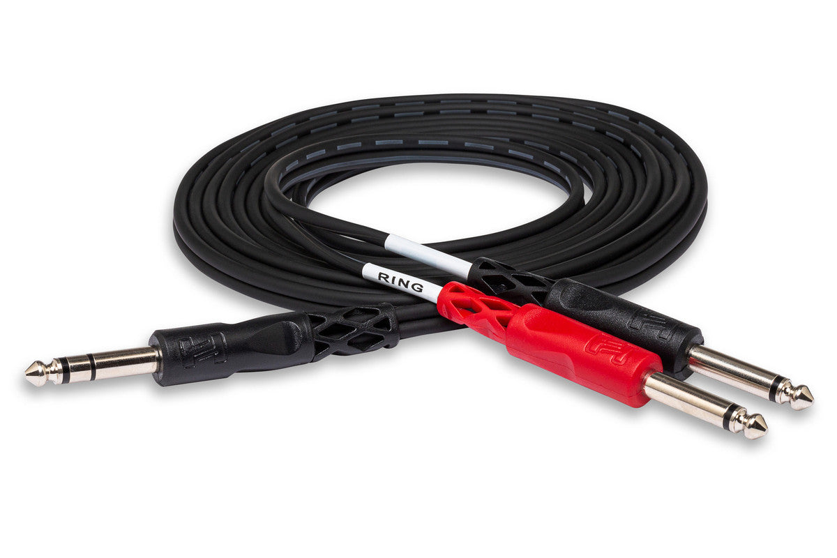 HOSA STP-202 6' Insert Cable, 1/4 In TRS To Dual 1/4 In TS
