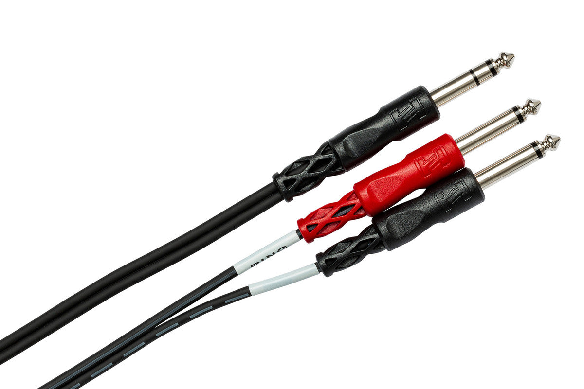 HOSA STP-203 10' Insert Cable, 1/4 In TRS To Dual 1/4 In TS
