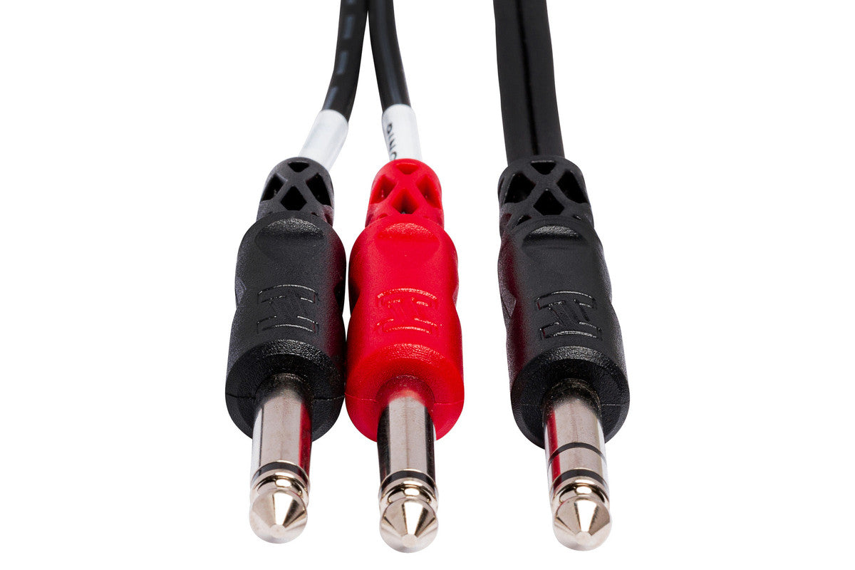 HOSA STP-202 6' Insert Cable, 1/4 In TRS To Dual 1/4 In TS