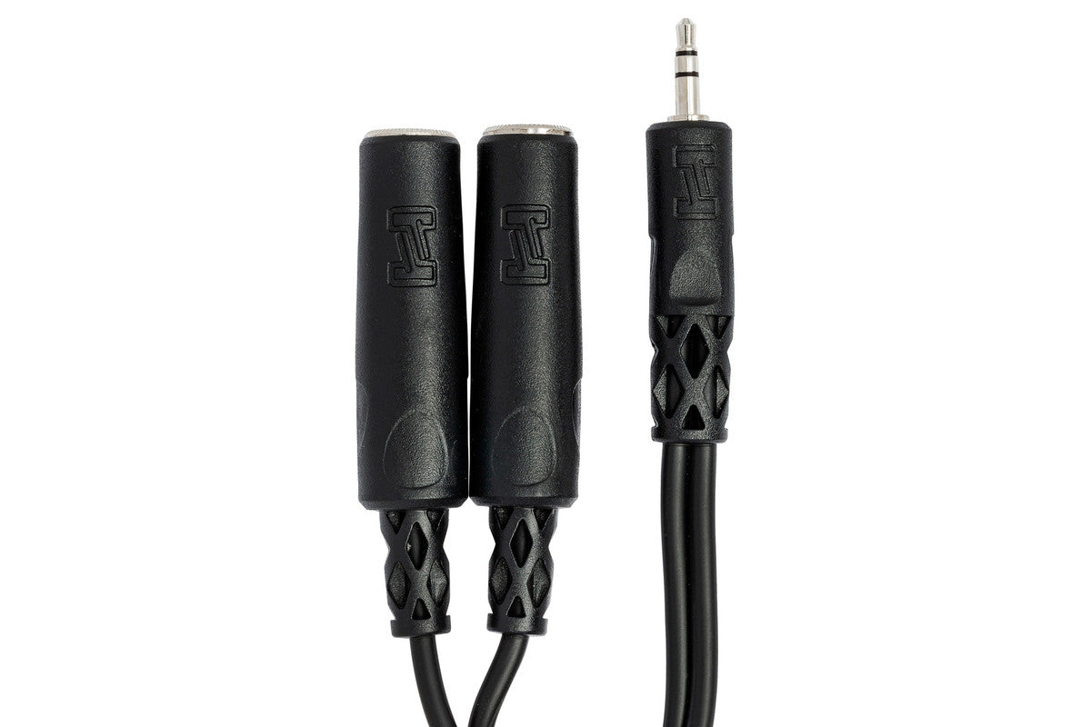 HOSA YMP-233 Y Cable, 3.5 Mm TRS To Dual 1/4 In TRSF