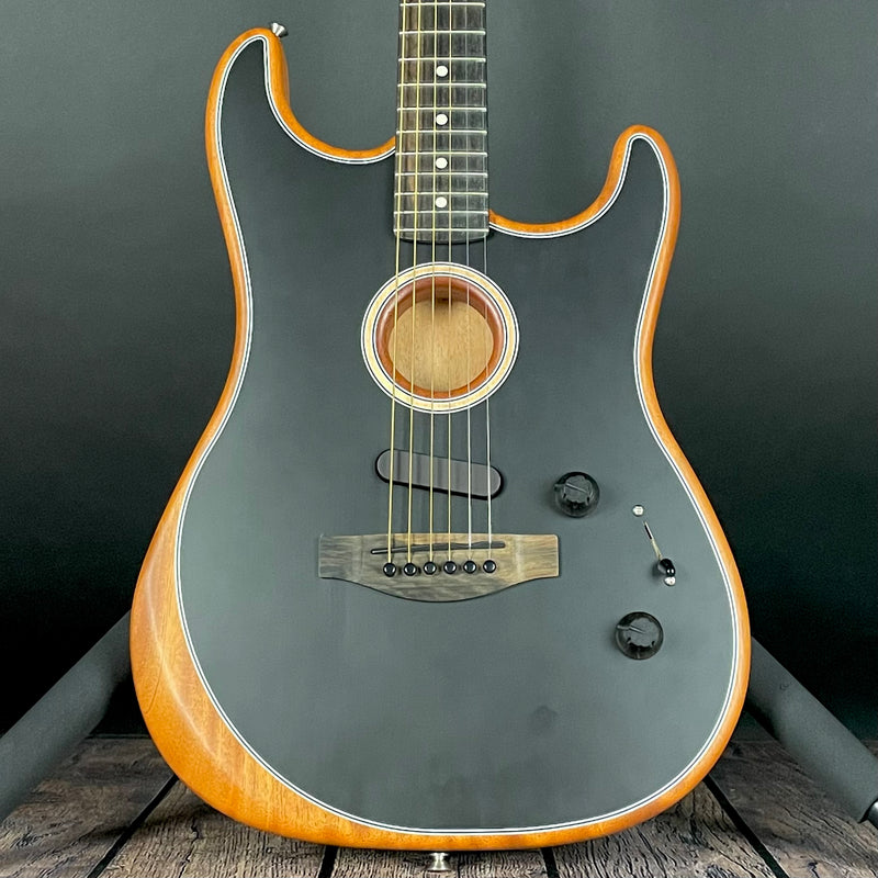 Fender American Acoustasonic Strat, Ebony- Black (US224781A)
