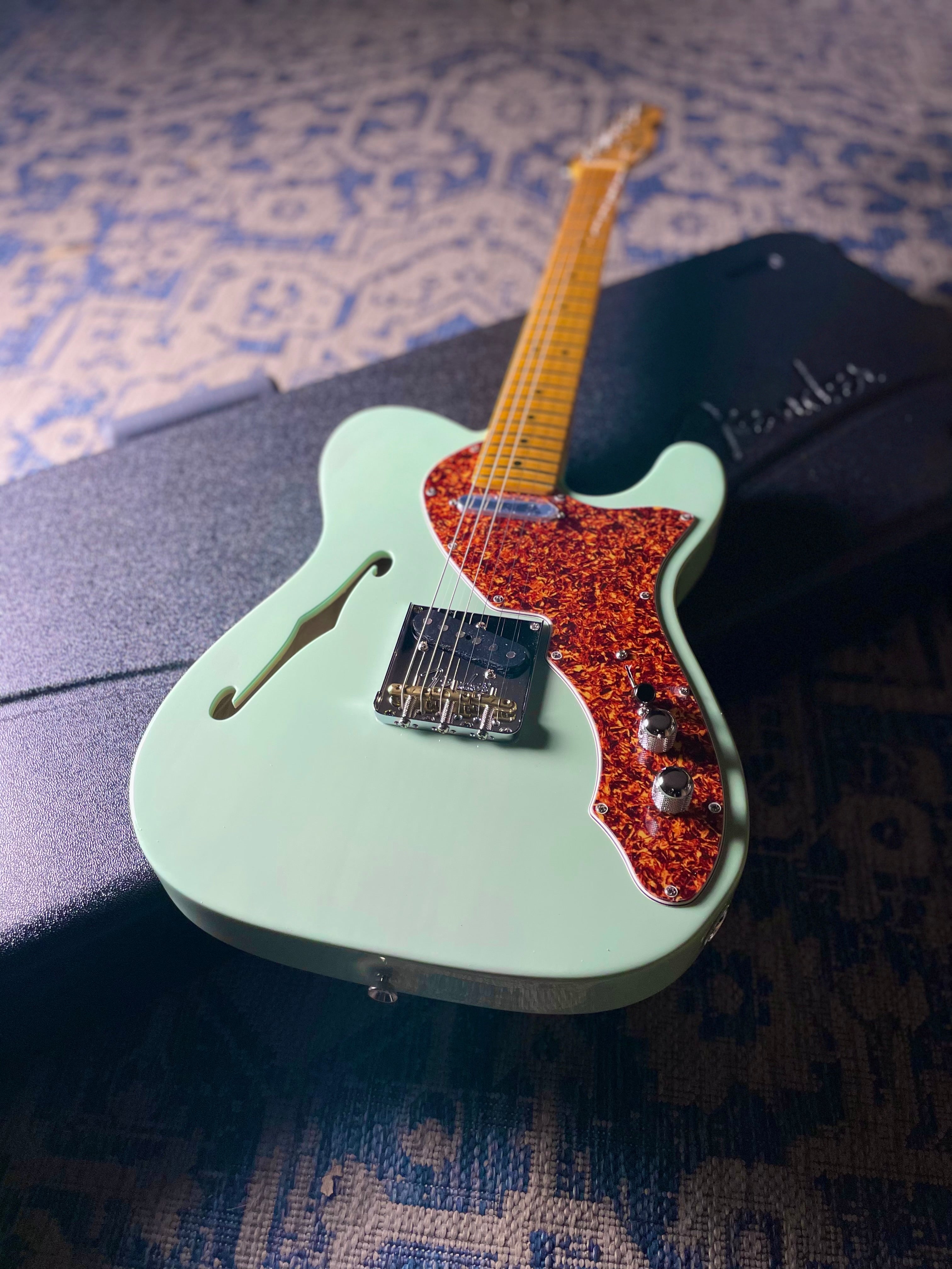 Fender American Professional II Telecaster, Thinline- Transparent Surf Green (7lbs 0oz)