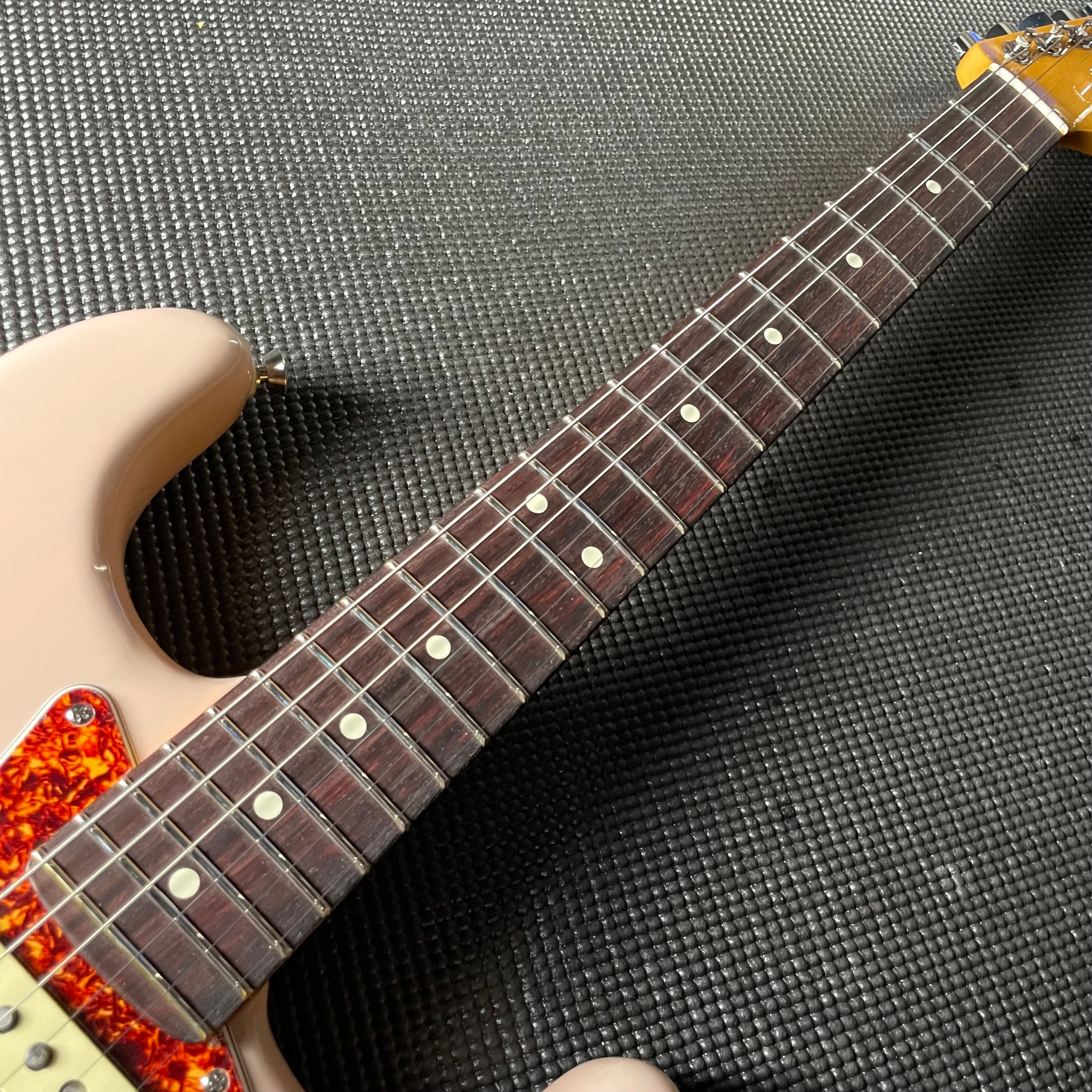 Fender American Professional II Stratocaster, Thinline, Rosewood-Transparent Shell Pink (US240016511) - Metronome Music Inc.