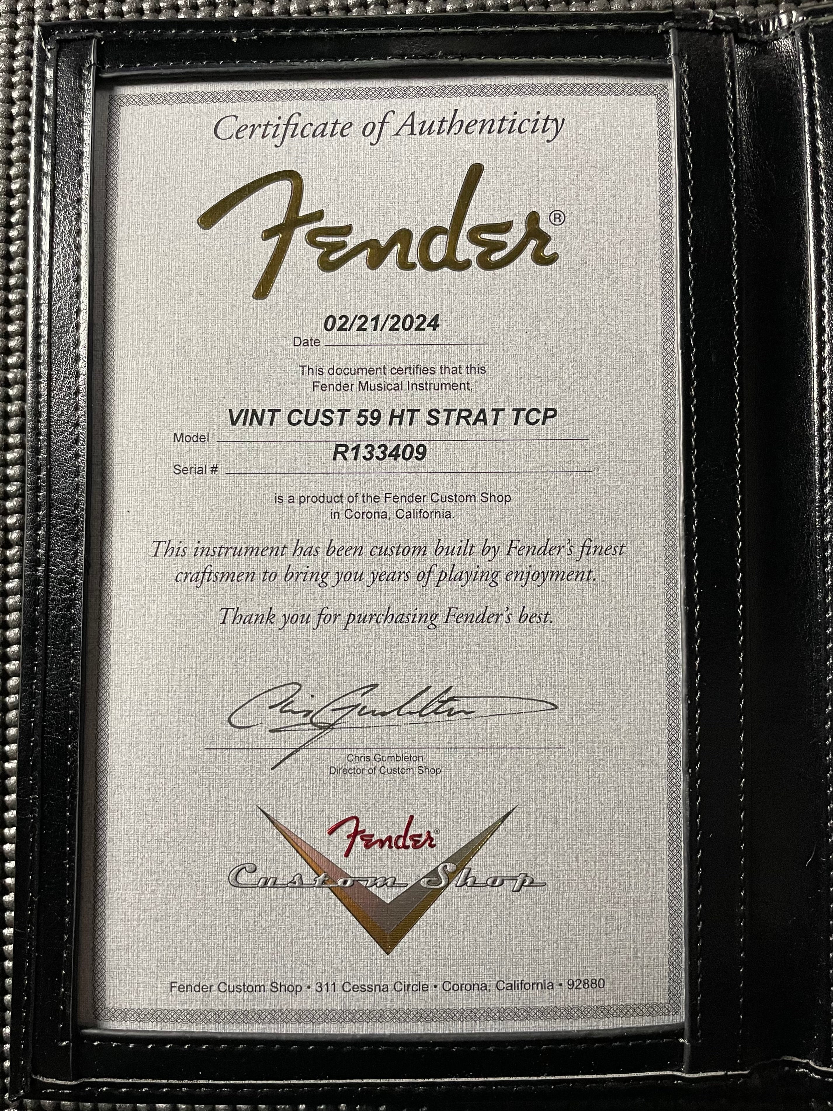 Fender Custom Shop Vintage Custom '59 Hardtail Strat, Time Capsule Package- Faded Aged Sonic Blue (7lbs 2oz) - Metronome Music Inc.