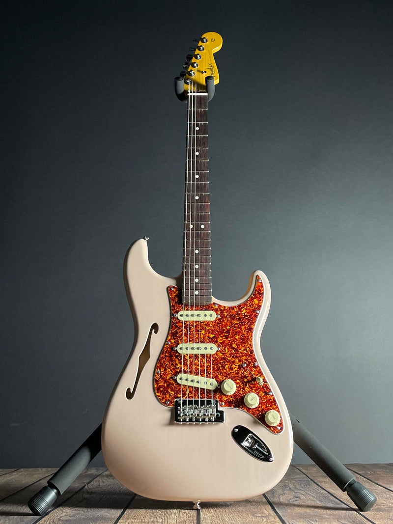 Fender American Professional II Stratocaster, Thinline, Rosewood-Transparent Shell Pink (US240016511) - Metronome Music Inc.