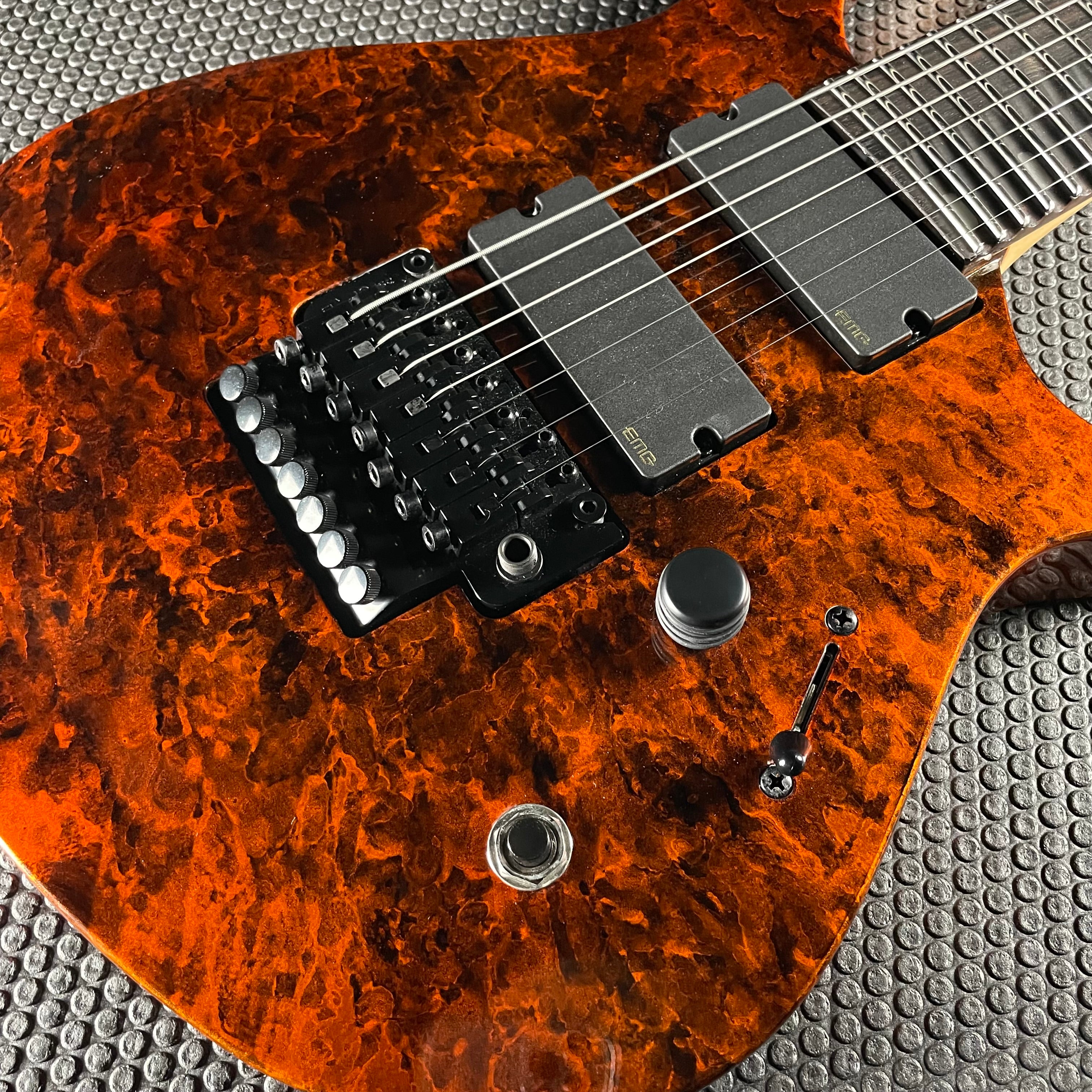 Ormsby RC-One 7-String, Rusty Cooley w/OHSC- Orange Marblizer (2021)