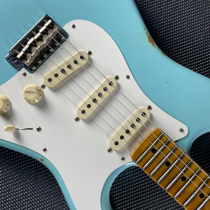 Fender Custom Shop 1957 Stratocaster, Relic- Faded Aged Daphne Blue  (8lbs 1oz)