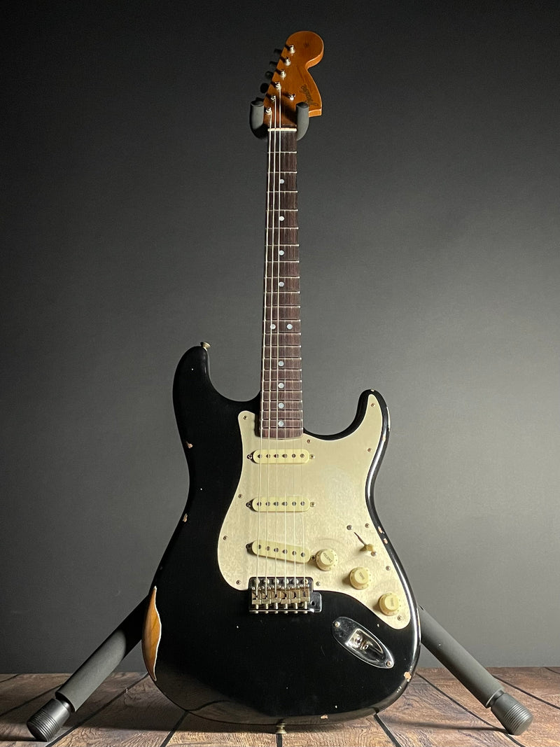 Fender Custom Shop LTD Roasted "Big Head" Stratocaster, Relic- Aged Black (7lbs 12oz) - Metronome Music Inc.