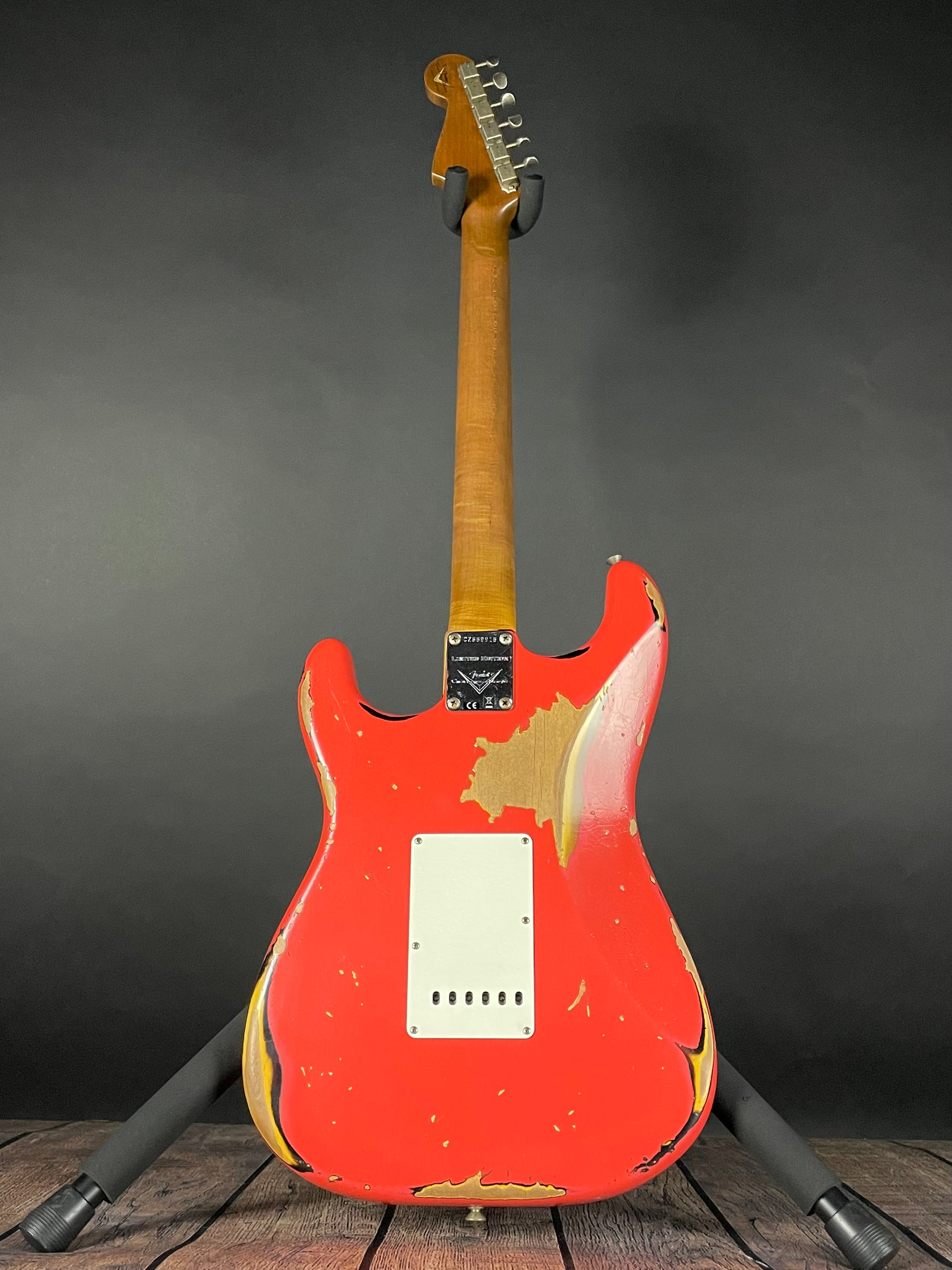 Fender Custom Shop LTD 1961 Stratocaster, Heavy Relic- Aged Fiesta Red over 3-Color Sunburst (7lbs 14oz) - Metronome Music Inc.