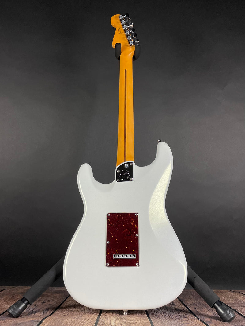 Fender American Ultra Stratocaster HSS, Maple Fingerboard- Arctic Pearl (US23009889) - Metronome Music Inc.