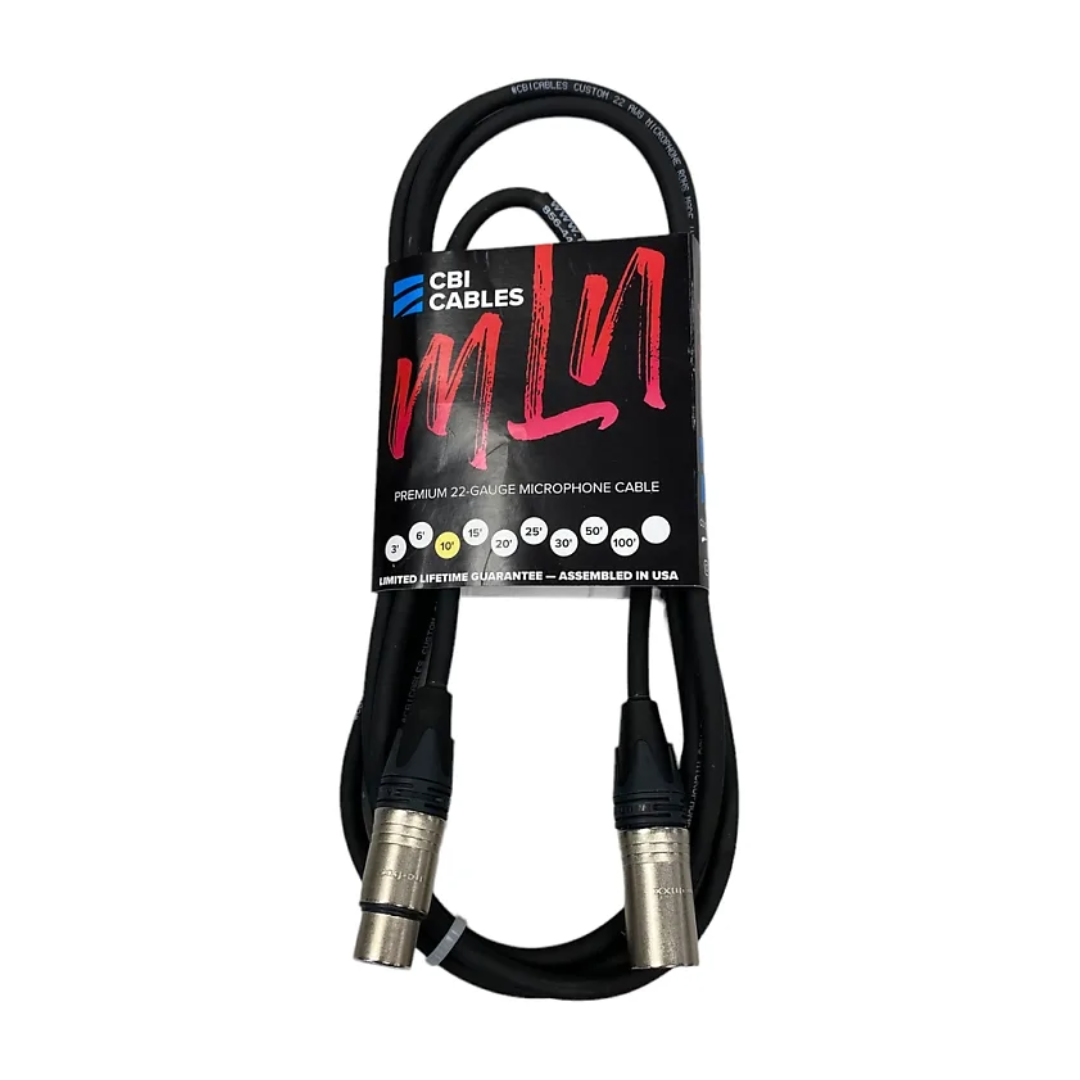 CBI MLN Performer Series LowZ XLR Male to XLR Female Microphone Cable, 10 Feet