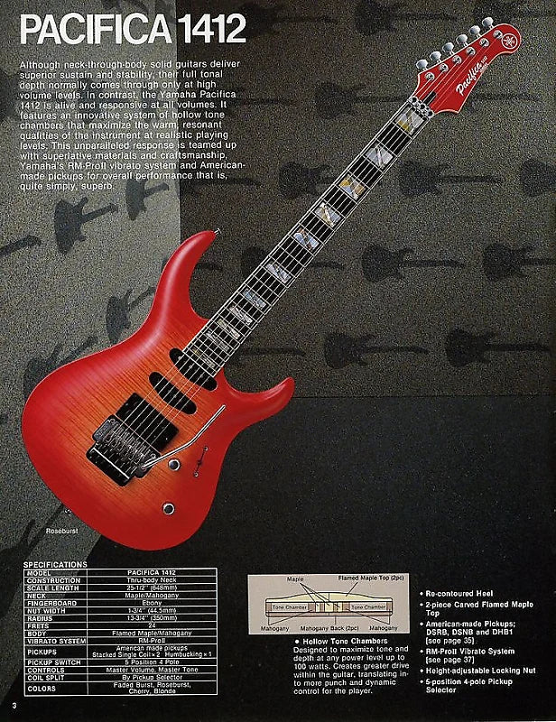 Yamaha Pacifica 1412, All Original w/OHSC- Roseburst (SOLD) - Metronome Music Inc.