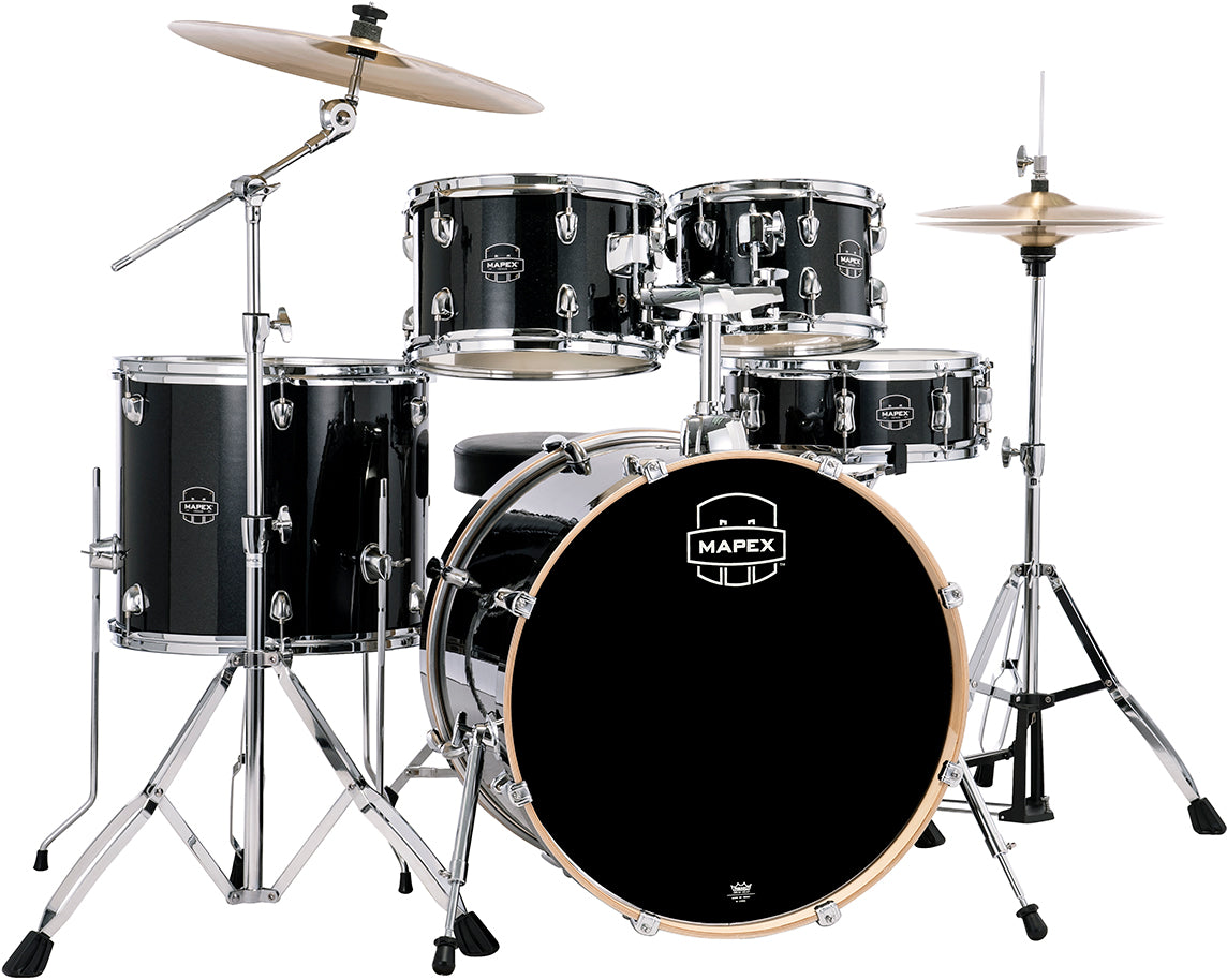 Mapex Venus 5-Piece Rock Complete Drum Set- Black Galaxy Sparkle - Metronome Music Inc.