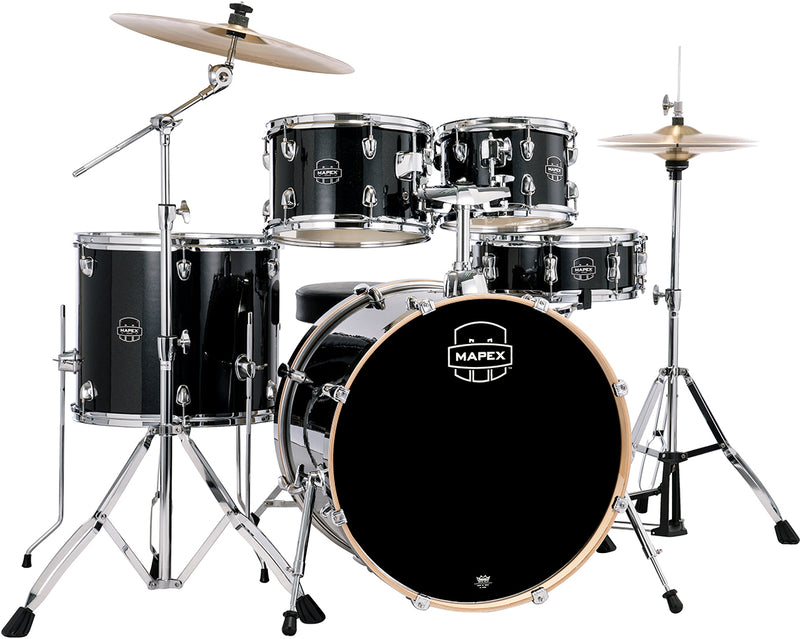 Mapex Venus 5-Piece Rock Complete Drum Set- Black Galaxy Sparkle