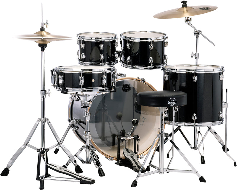 Mapex Venus 5-Piece Rock Complete Drum Set- Black Galaxy Sparkle