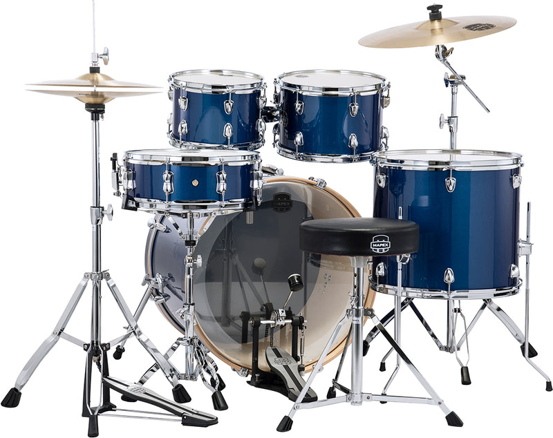 Mapex Venus 5-Piece Rock Complete Drum Set- Blue Sky Sparkle - Metronome Music Inc.
