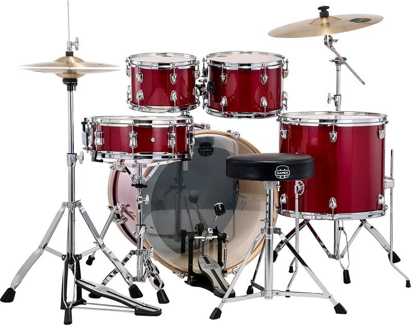 Mapex Venus 5-Piece Rock Complete Drum Set- Crimson Red Sparkle