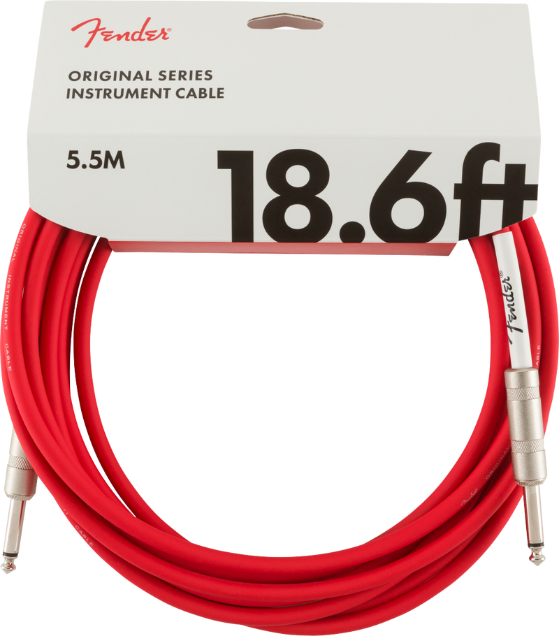 Fender Original Series Instrument Cable, Fiesta Red- 18.6ft - Metronome Music Inc.