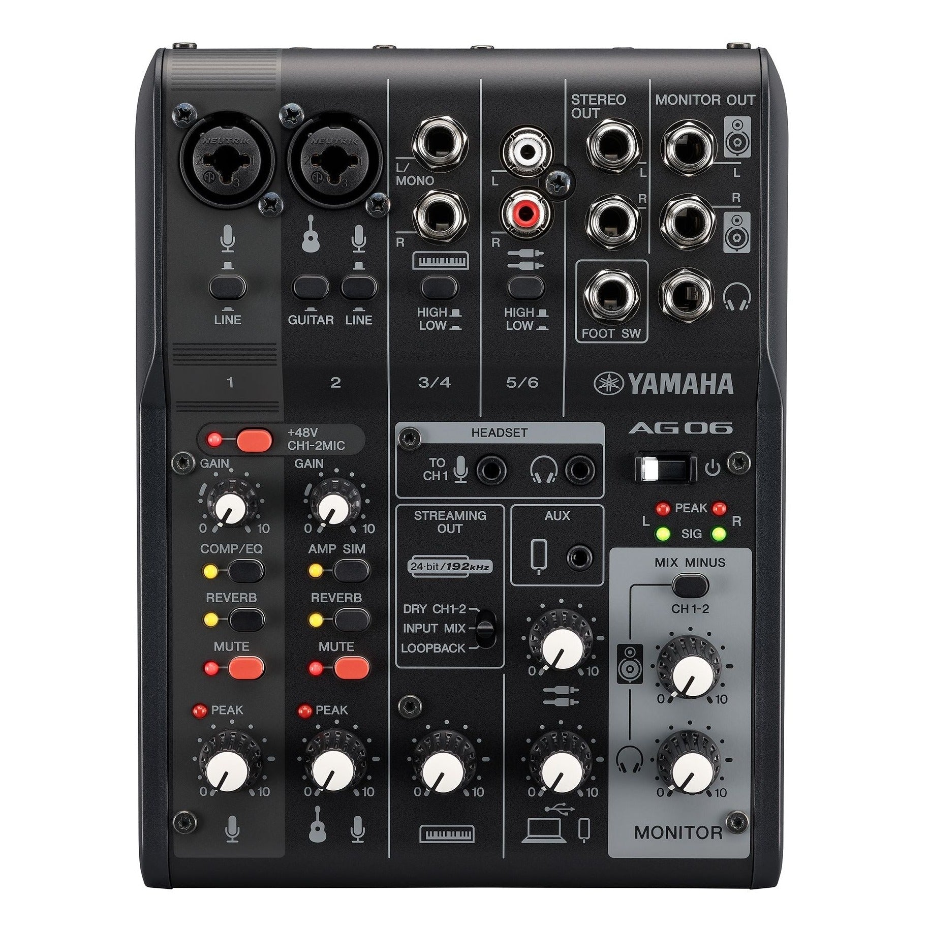 Yamaha AG06MK2 6-Channel Live Streaming Loopback Audio USB Mixer - Metronome Music Inc.