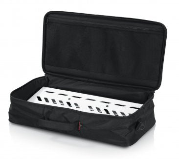 Gator White Large aluminum pedal board with Gator carry bag and bottom mounting power supply bracket - Metronome Music Inc.