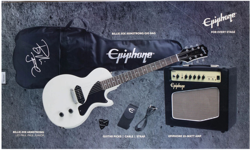 Epiphone Billie Joe Armstrong Les Paul Junior Player Pack - Classic White - Metronome Music Inc.
