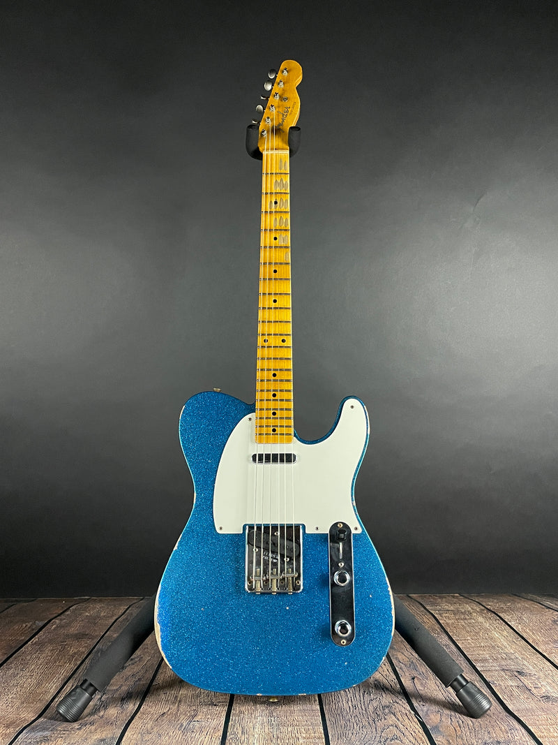 Fender Custom Shop LTD 1955 Telecaster, Relic- Aged Blue Sparkle (7lbs 8oz) - Metronome Music Inc.