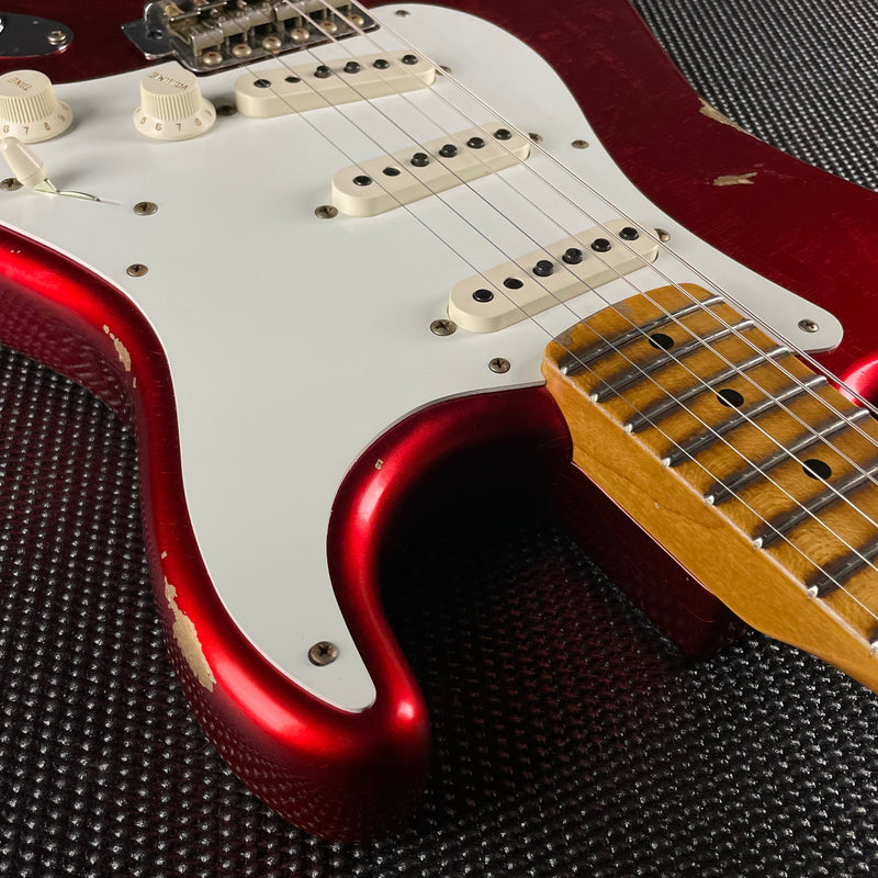 Fender Custom Shop 1958 Stratocaster, Relic- Faded Aged Candy Apple Red (7lbs 9oz) - Metronome Music Inc.
