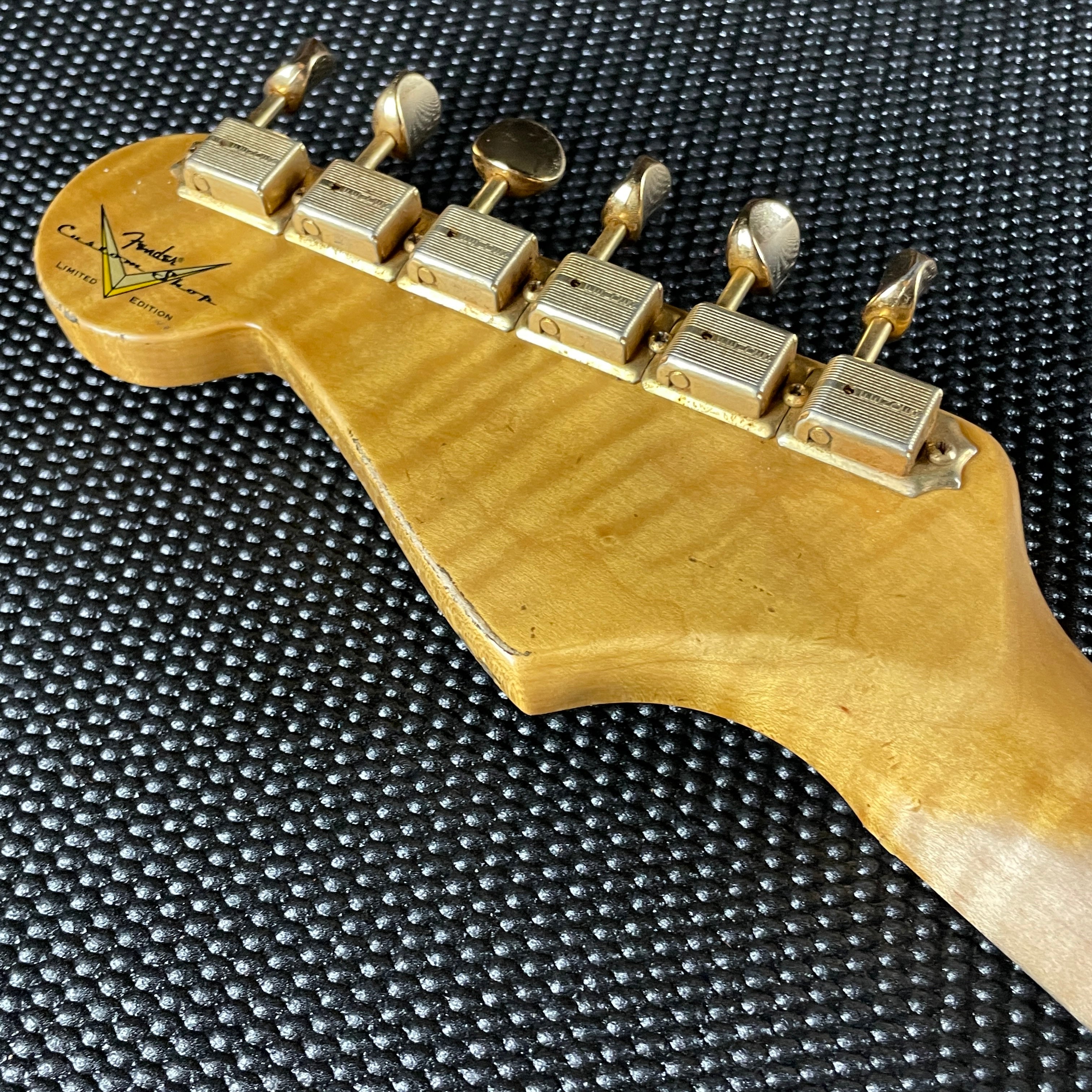 Fender Custom Shop LTD 1955 "Bone Tone" Stratocaster, Relic- Aged HLE Gold (7lbs 12oz) - Metronome Music Inc.