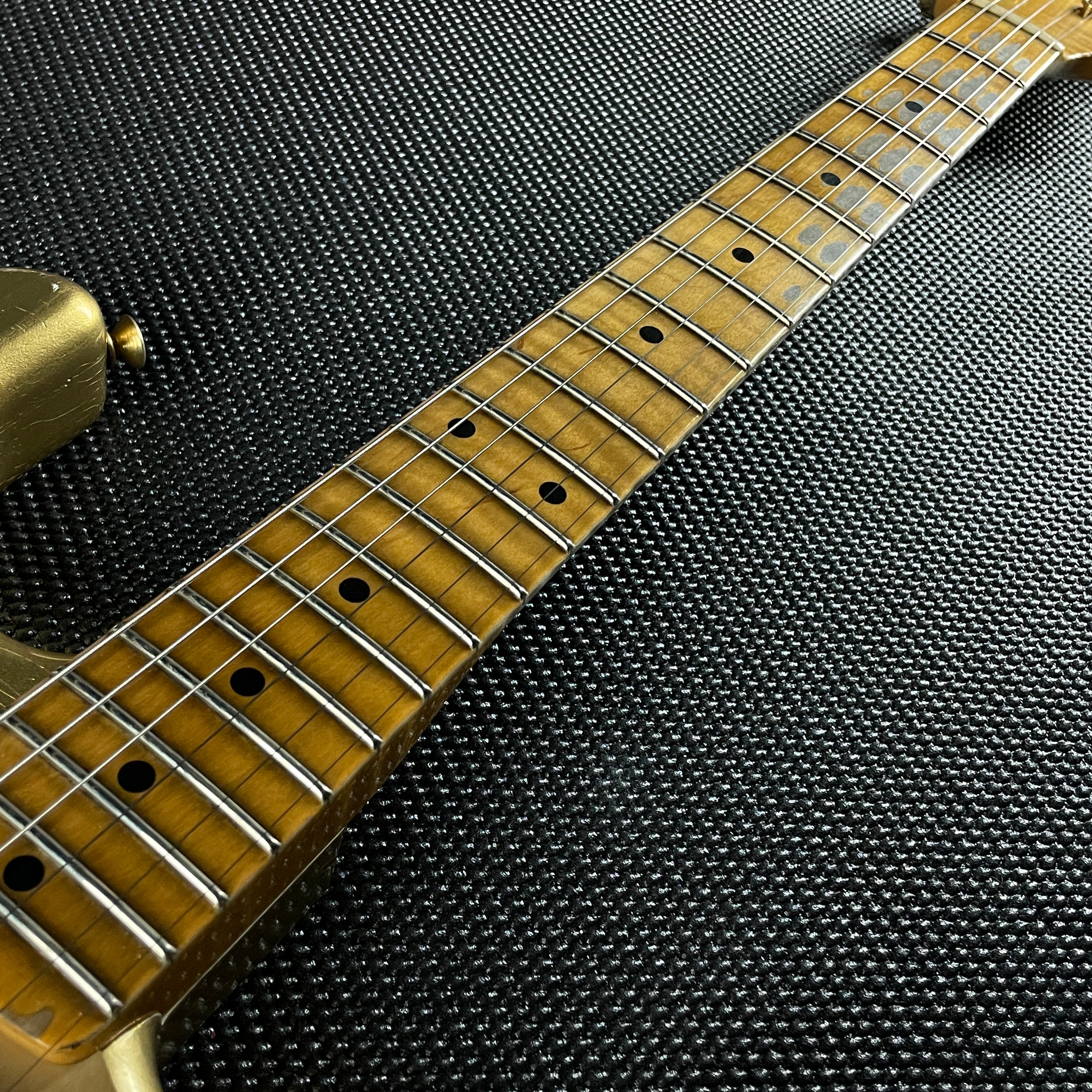 Fender Custom Shop LTD 1955 "Bone Tone" Stratocaster, Relic- Aged HLE Gold (7lbs 12oz) - Metronome Music Inc.