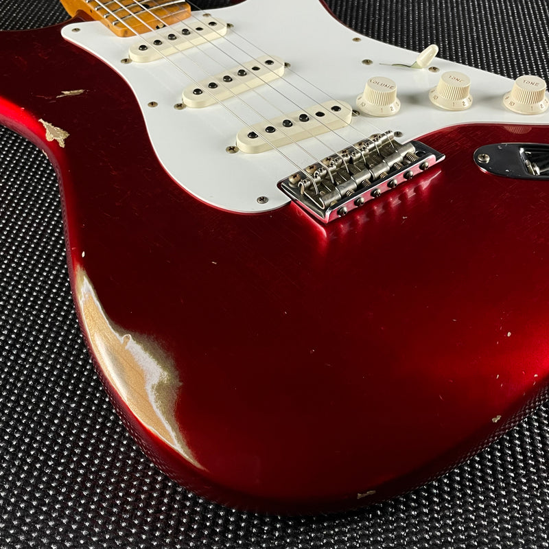 Fender Custom Shop 1958 Stratocaster, Relic- Faded Aged Candy Apple Red (7lbs 9oz) - Metronome Music Inc.